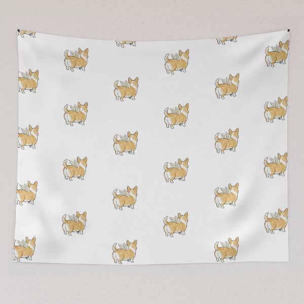 Item preview, Corgi Angel Wings Cute Dog Rear View Funny Angel Corgi Golden Tan Hand Drawn Illustration designed and sold by OnPointOutfits.