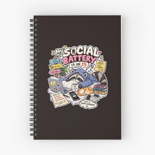 Item preview, My Social Battery Is on 1% – Funny Introvert Raccoon designed and sold by DESPOT07.