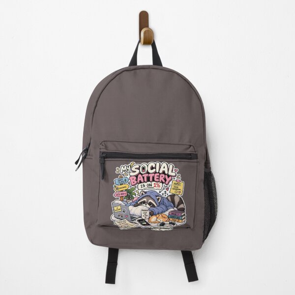 Item preview, My Social Battery Is on 1% – Funny Introvert Raccoon designed and sold by DESPOT07.