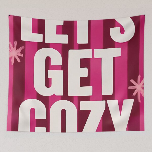 Item preview, Let's Get Cozy Pink Poster designed and sold by RobertJes.