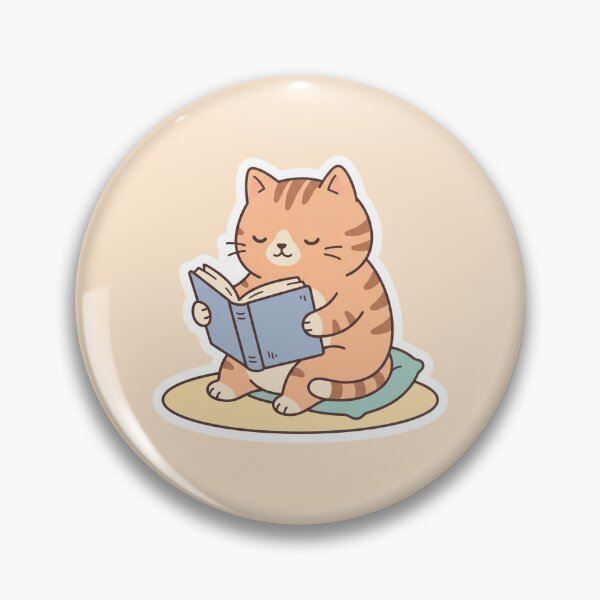 Item preview, Orange Cat Reading a Book Kawaii Illustration designed and sold by Anthonellatk.