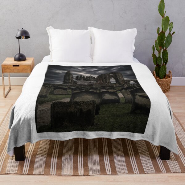 Item preview, Whitby Abbey Ruins and Gloomy Graveyard under Stormy Skies designed and sold by Astute-Artio-Photography.