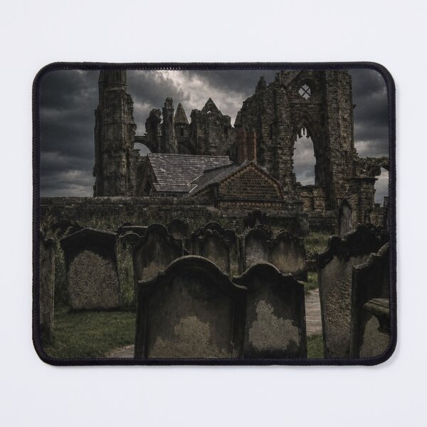 Item preview, Whitby Abbey Ruins and Gloomy Graveyard under Stormy Skies designed and sold by Astute-Artio-Photography.