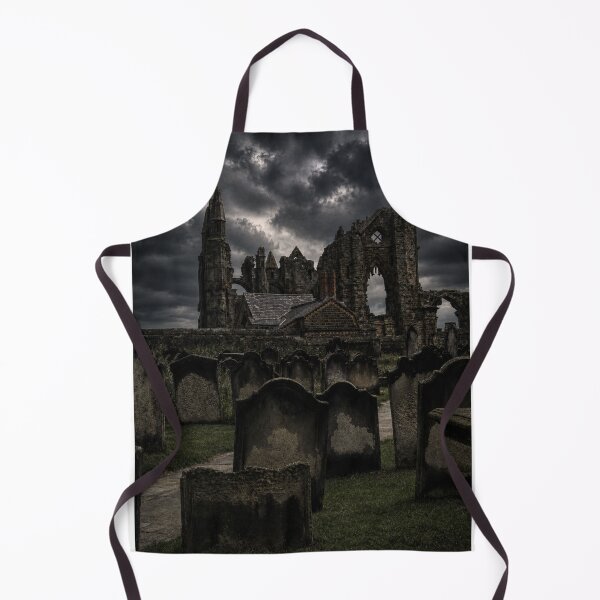 Item preview, Whitby Abbey Ruins and Gloomy Graveyard under Stormy Skies designed and sold by Astute-Artio-Photography.