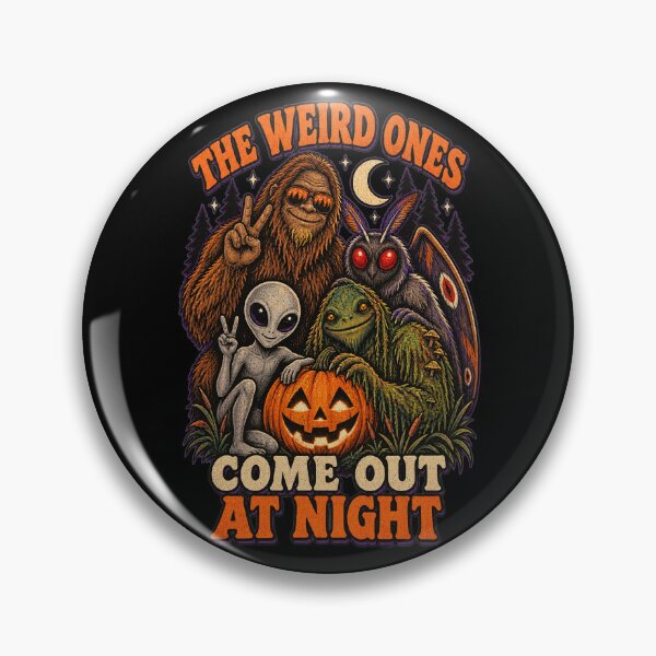 Item preview, The Weird Ones Come Out at Night Cryptid Halloween designed and sold by SquatchPrintsCo.