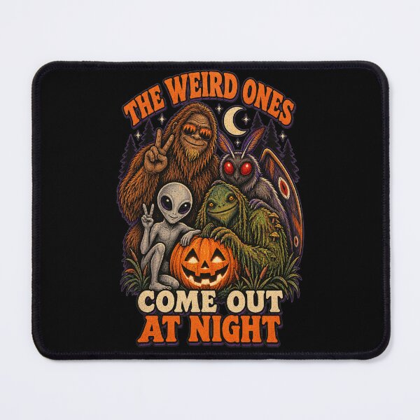 Item preview, The Weird Ones Come Out at Night Cryptid Halloween designed and sold by SquatchPrintsCo.