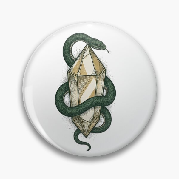 Item preview, Snake and Crystal Occult Illustration Victorian Serpent Crystal Gemstone Mystical Gothic Botanical Style designed and sold by OnPointOutfits.