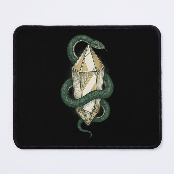 Item preview, Snake and Crystal Occult Illustration Victorian Serpent Crystal Gemstone Mystical Gothic Botanical Style designed and sold by OnPointOutfits.