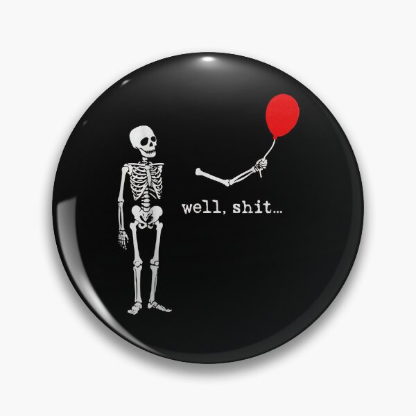 Item preview, Well Shit Funny Skeleton Chasing Pumpkin Balloon Halloween designed and sold by NinigFox.