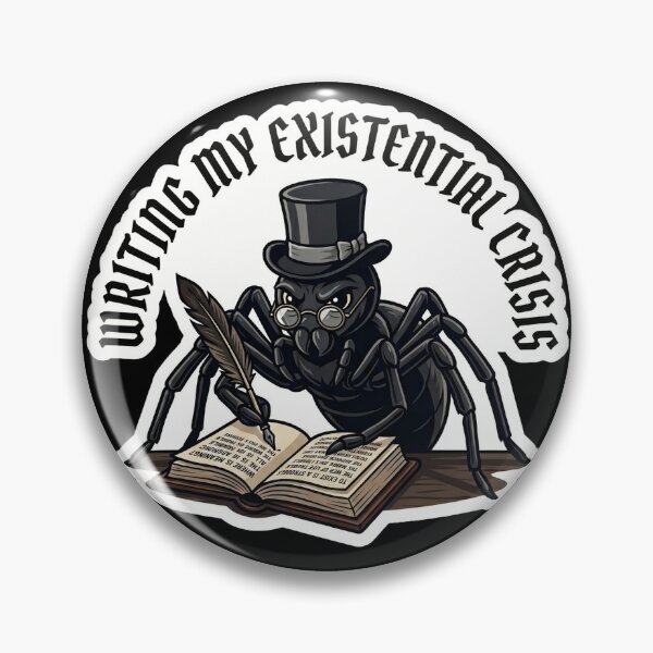 Item preview, Writing My Existential Crisis Goth Spider Art designed and sold by EnigmaticGoth.