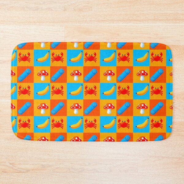 Item preview, Kidcore Pop Art Grid - Cute Crab Banana Mushroom Pattern designed and sold by UniqueDesign751.