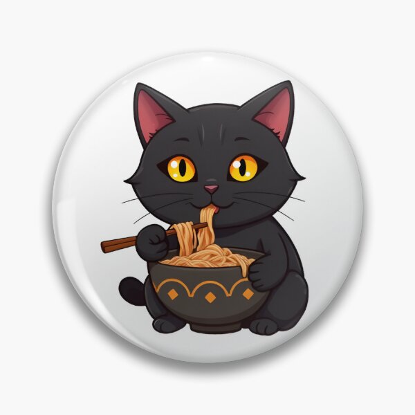 Item preview, Cute kawaii black cat eating ramen 01 designed and sold by ChameleonStars.