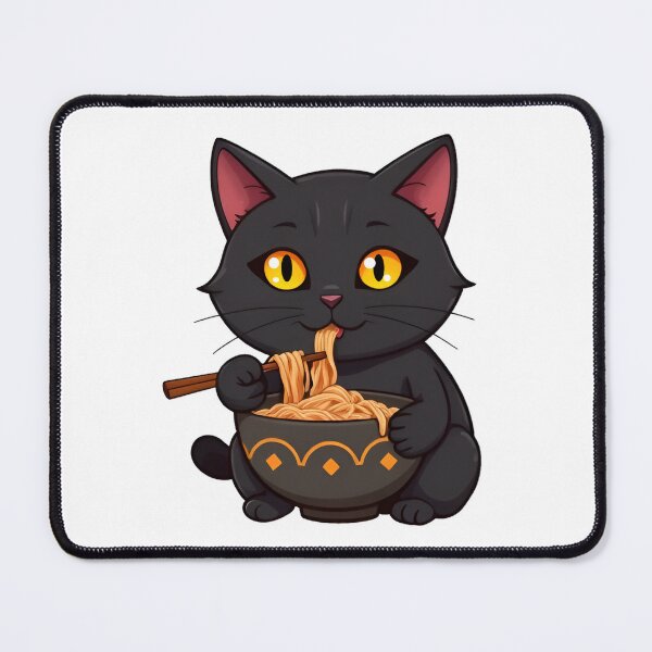 Item preview, Cute kawaii black cat eating ramen 01 designed and sold by ChameleonStars.