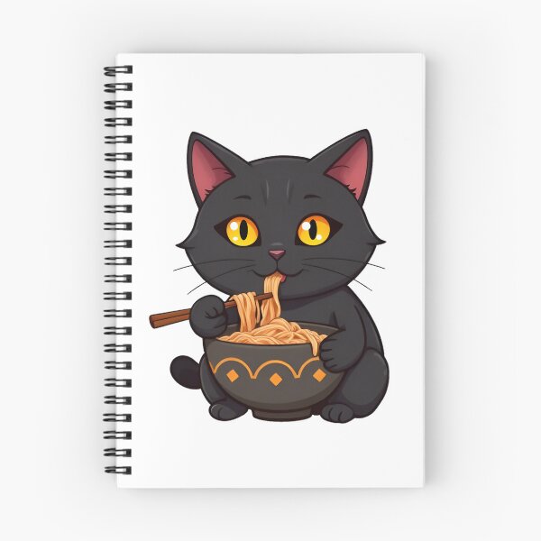 Item preview, Cute kawaii black cat eating ramen 01 designed and sold by ChameleonStars.
