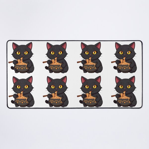 Item preview, Cute kawaii black cat eating ramen 01 designed and sold by ChameleonStars.