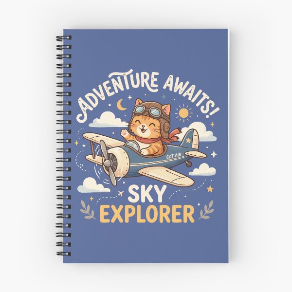Item preview, Adventure Awaits Sky Explorer Cute Cat Pilot Airplane designed and sold by Amir Faysal.