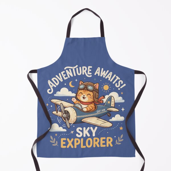 Item preview, Adventure Awaits Sky Explorer Cute Cat Pilot Airplane designed and sold by Amir Faysal.