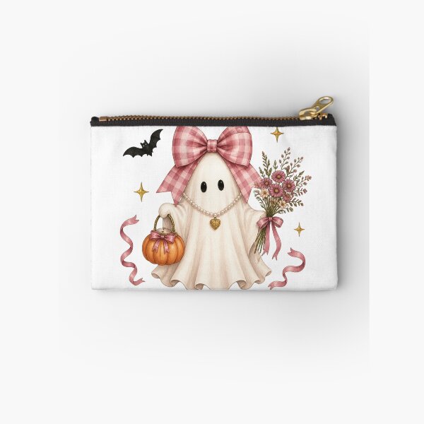 Item preview, Coquette Ghost, Girly Bow Ghost, Pink Gingham Halloween Ghost designed and sold by Pattranit56.