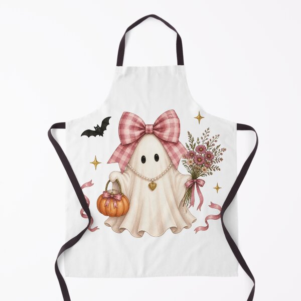 Item preview, Coquette Ghost, Girly Bow Ghost, Pink Gingham Halloween Ghost designed and sold by Pattranit56.