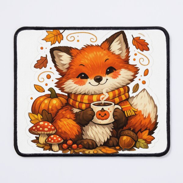 Item preview, Cozy Autumn Fox Sticker designed and sold by ANNART1602.