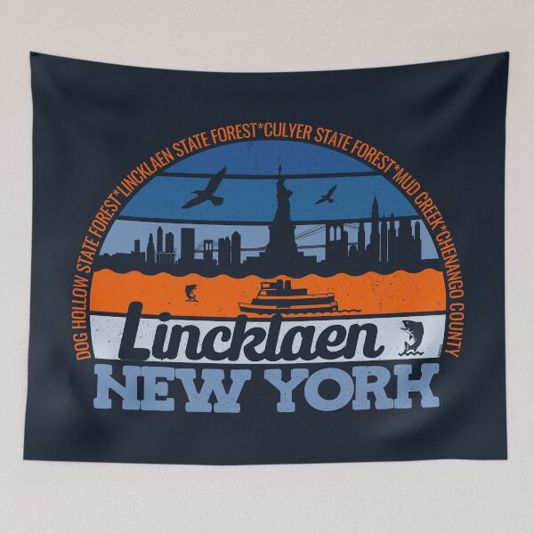 Item preview, Lincklaen New York Sunset Retro Vintage Local Pride Logo designed and sold by CRHPOD20.