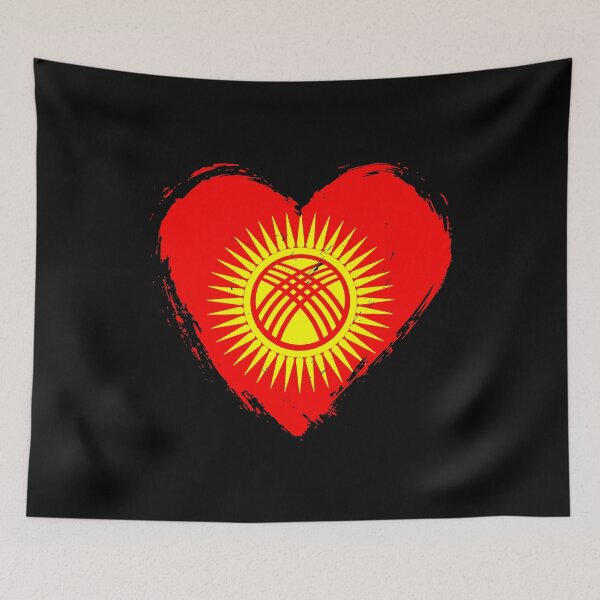 Item preview, Distressed Kyrgyzstan Flag Heart KG designed and sold by shitpostee.