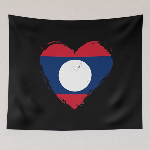 Item preview, Distressed Laos Flag Heart LA designed and sold by shitpostee.