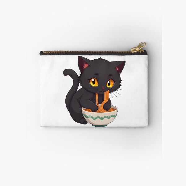 Item preview, Cute kawaii black cat eating ramen 02 designed and sold by ChameleonStars.