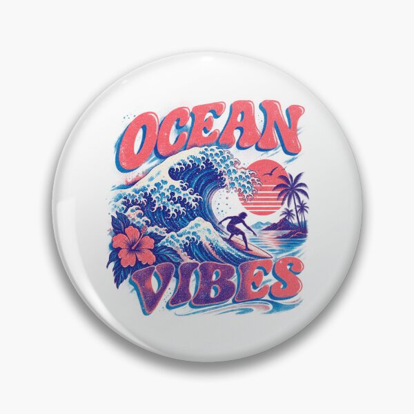 Item preview, Ocean Vibes Retro Surfing Wave Overprint Art designed and sold by Mdozet.