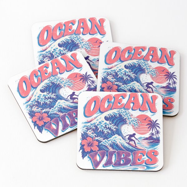 Item preview, Ocean Vibes Retro Surfing Wave Overprint Art designed and sold by Mdozet.