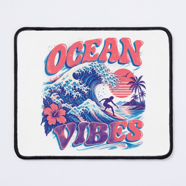 Item preview, Ocean Vibes Retro Surfing Wave Overprint Art designed and sold by Mdozet.