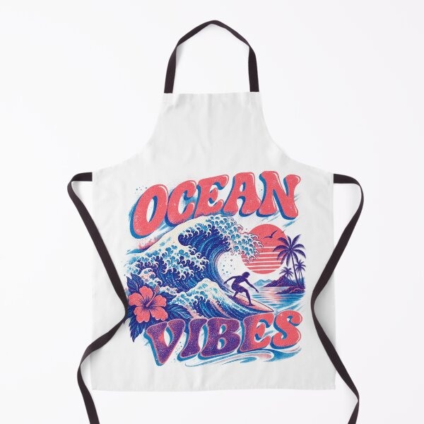 Item preview, Ocean Vibes Retro Surfing Wave Overprint Art designed and sold by Mdozet.