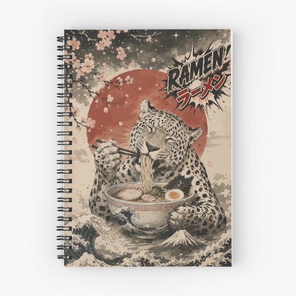 Item preview, Leopard Ramen Sumie Japanese Vintage designed and sold by TomFrontierArt.
