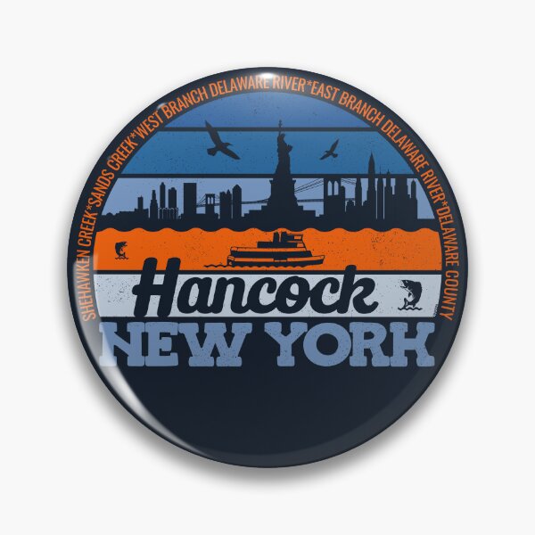 Item preview, Hancock New York Sunset Retro Vintage Local Pride Logo designed and sold by CRHPOD20.