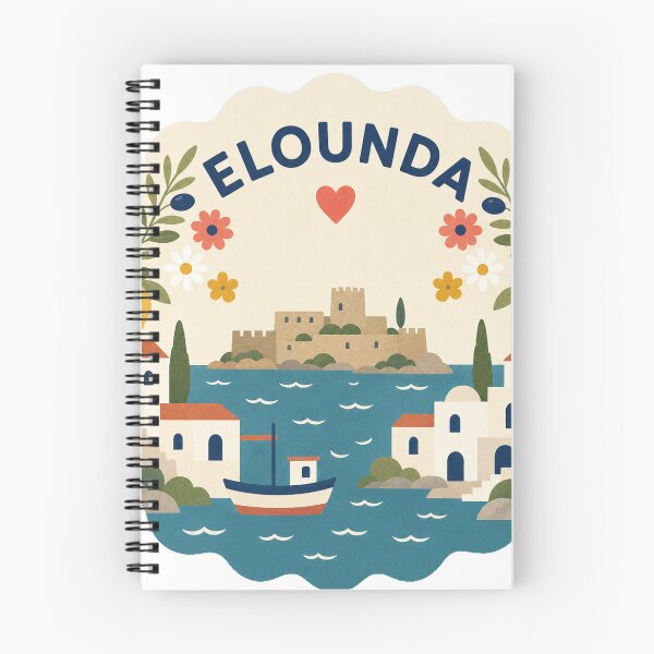 Item preview, Elounda Greece Travel Souvenir Modern Folk Art designed and sold by VisualArtsOasis.