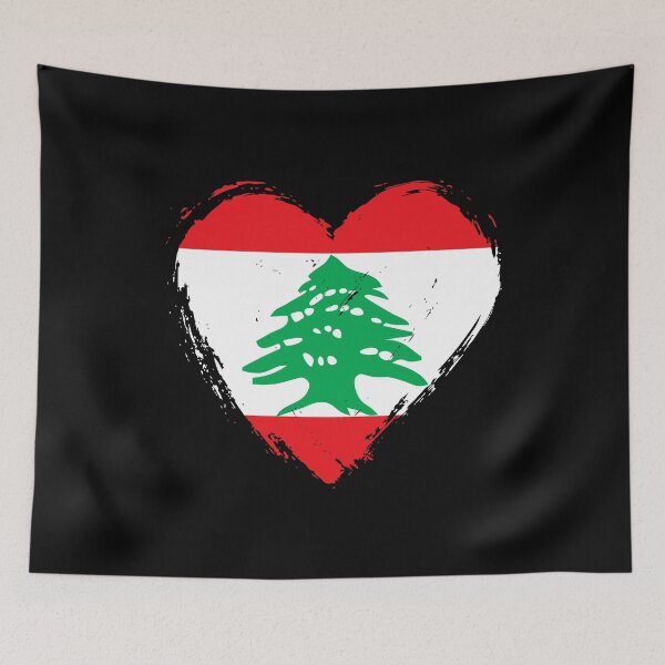 Item preview, Distressed Lebanon Flag Heart LB designed and sold by shitpostee.