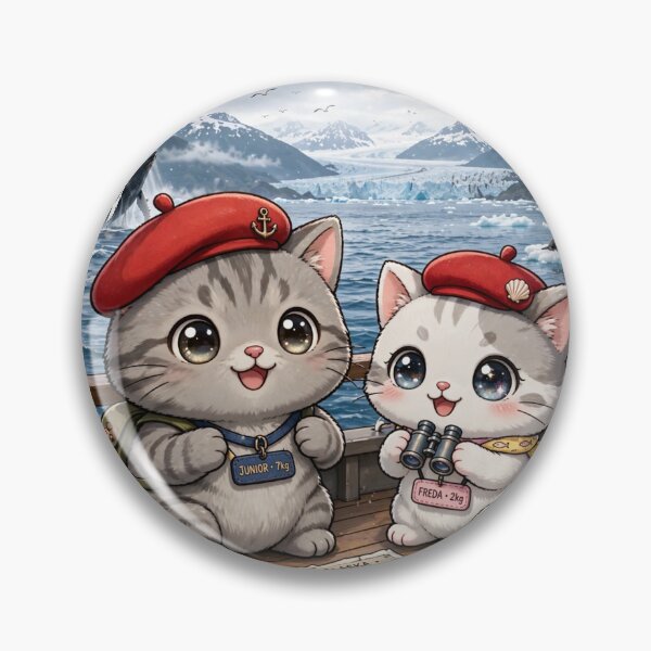 Item preview, Junior and Freda Alaska Whale Watching Cruise - Cute Cats on Boat designed and sold by MAISON SYLVIE.