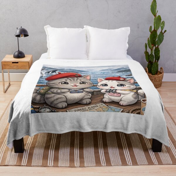 Item preview, Junior and Freda Alaska Whale Watching Cruise - Cute Cats on Boat designed and sold by MAISON SYLVIE.