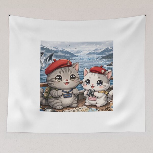 Item preview, Junior and Freda Alaska Whale Watching Cruise - Cute Cats on Boat designed and sold by MAISON SYLVIE.