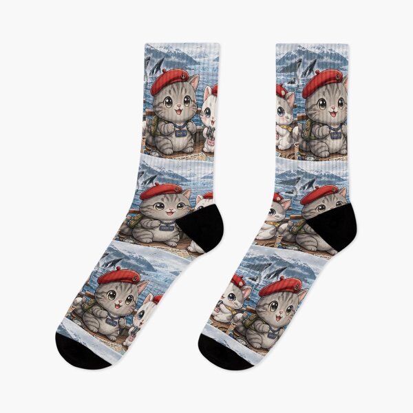 Item preview, Junior and Freda Alaska Whale Watching Cruise - Cute Cats on Boat designed and sold by MAISON SYLVIE.