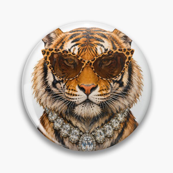Item preview, Cool Tiger in Sunglasses Oil Painting designed and sold by BumbleBloom7.