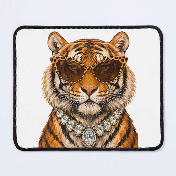 Item preview, Cool Tiger in Sunglasses Oil Painting designed and sold by BumbleBloom7.