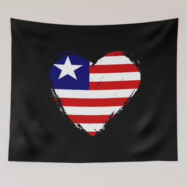 Item preview, Distressed Liberia Flag Heart LR designed and sold by shitpostee.