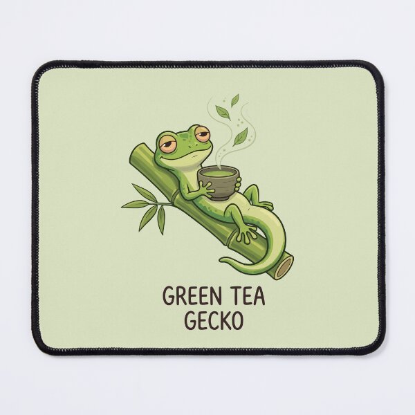 Item preview, Green Tea Gecko Cute Relaxing Lizard Matcha Bowl designed and sold by Amir Faysal.