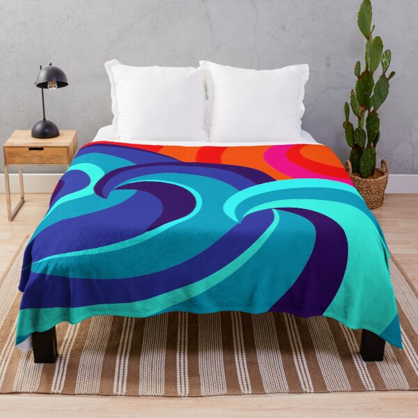 Item preview, Dynamic Swirling Blue Waves with Vibrant Red-Orange Concentric Circles" designed and sold by Johnnies.