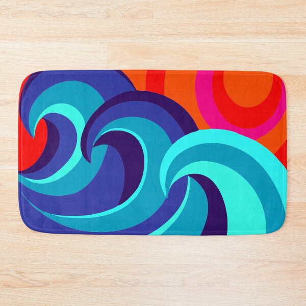 Item preview, Dynamic Swirling Blue Waves with Vibrant Red-Orange Concentric Circles" designed and sold by Johnnies.