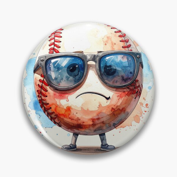 Item preview, Nervous baseball with style in watercolor designed and sold by LiskoDesign.