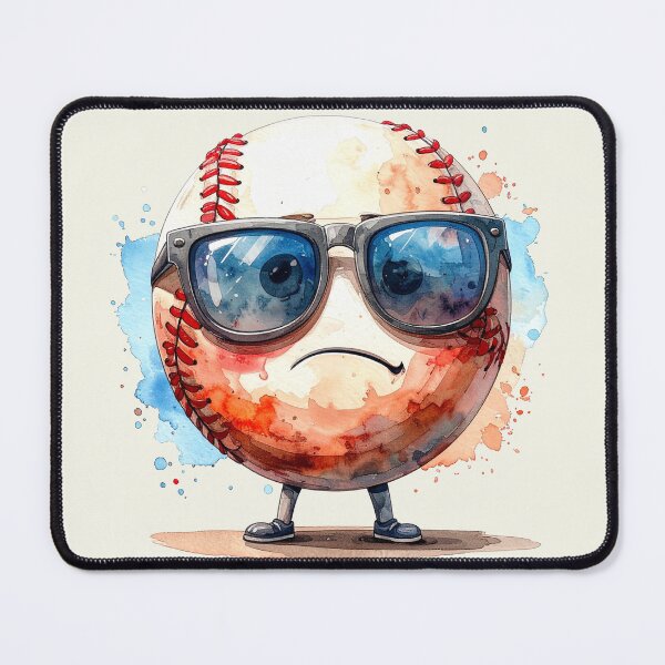 Item preview, Nervous baseball with style in watercolor designed and sold by LiskoDesign.