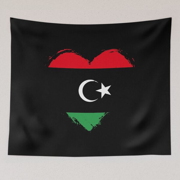 Item preview, Distressed Libya Flag Heart LY designed and sold by shitpostee.