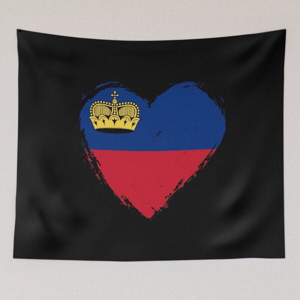 Item preview, Distressed Liechtenstein Flag Heart LI designed and sold by shitpostee.